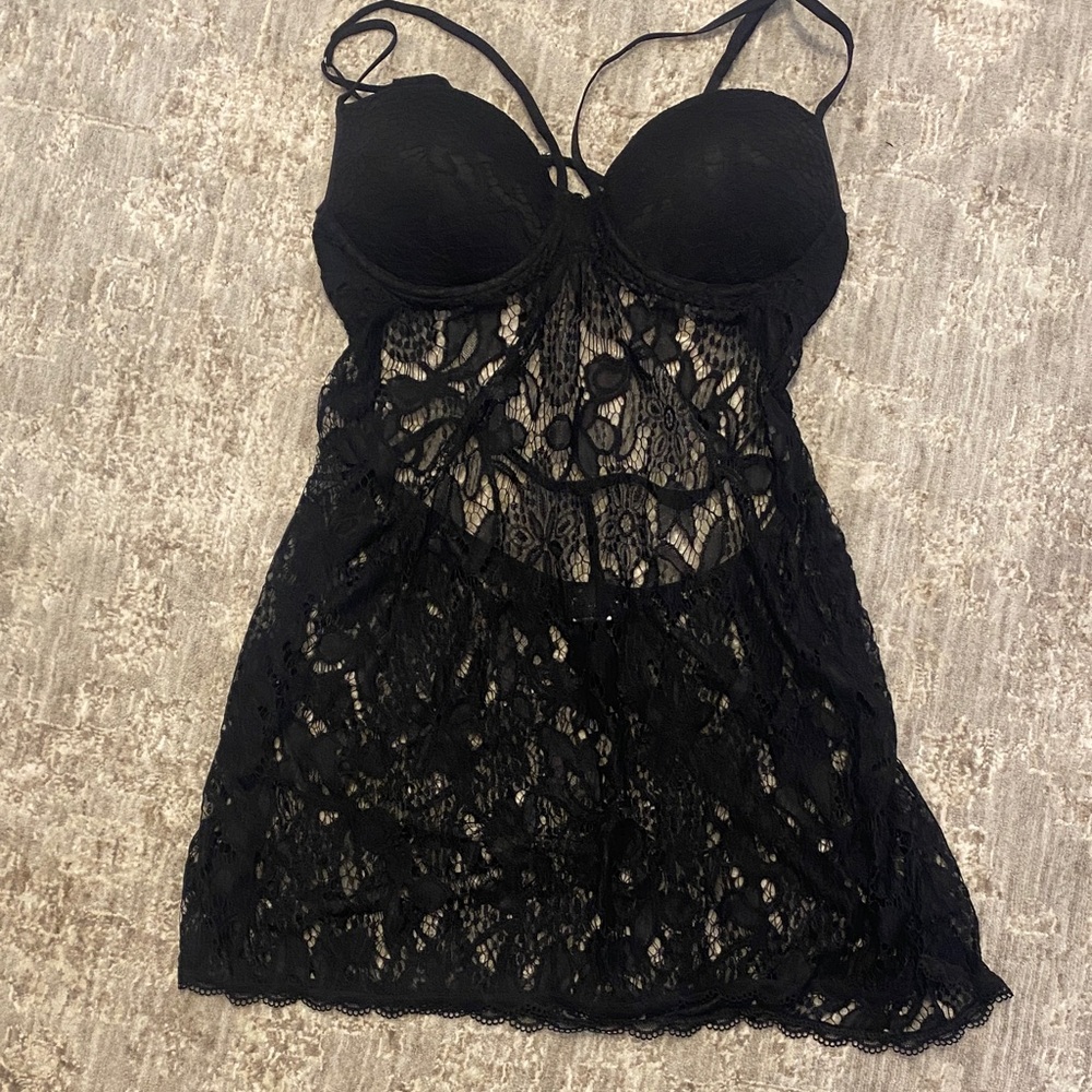 Victoria's Secret Black Lace Slip